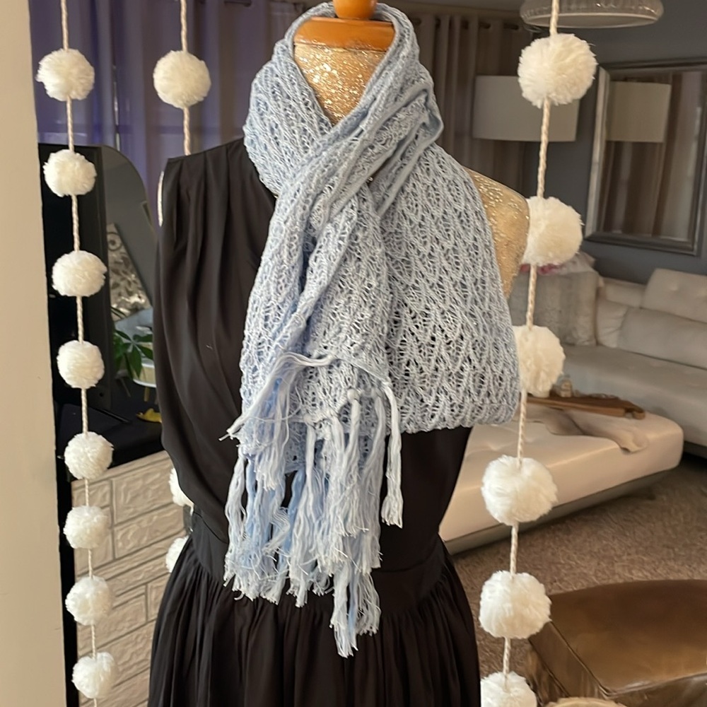 Baby blue summer scarf. New